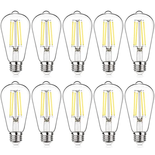 MAXvolador 10-pack Vintage LED Edison Bulb, 60W eq, 850lm, 5000K