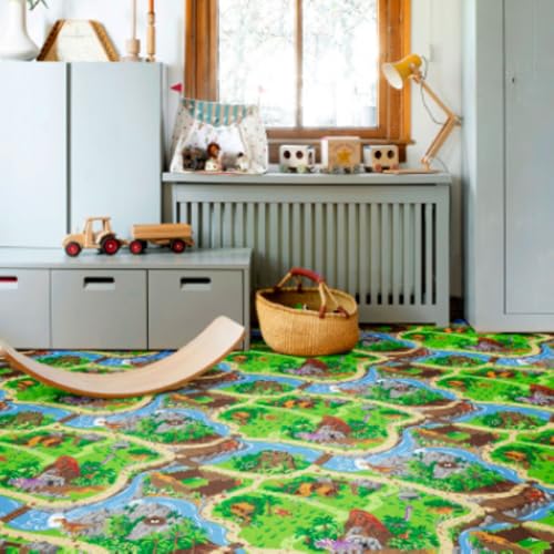 Miniatura 2 de Alfombra De Juegos Infantil Dinosaurios Tapete Educativo Para Niños Alfombra Para Niños Para Jugar Lavable Y Resistente - 100x150cm
