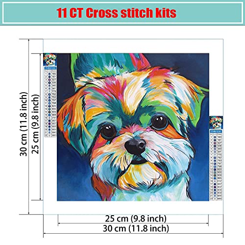 Stamped Cross Stitch Kits-Dog Counted Cross Stitch Kits for Adults Beginners,Arts and Crafts Embroidery Kits,Full Range of Cross-Stitch Stamped Kits Needlecrafts for Home Wall Decor11.7X11.7inch - Thumbnail 6