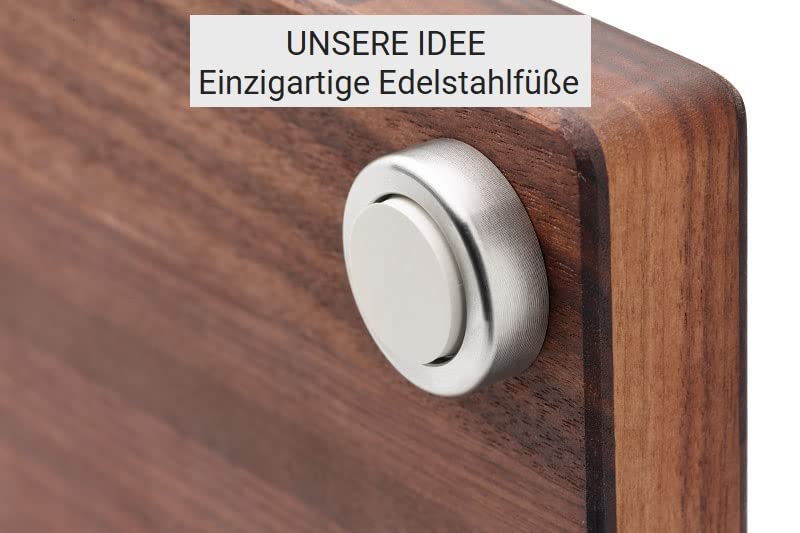 Nussbaum - Design Schneidebrett Aus Massivem Holz - Made in Germany - 45x29x3,8 cm
