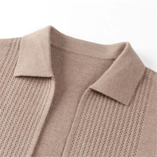 Men's Autumn Solid Color Long Sleeve Cardigan Daily Commuter Sweater Fashion Hollow Out Lapel Cardigan3