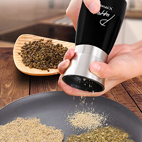 Salt And Pepper Grinder Set Stainless Steel Farmhouse Salt Pepper Grinder Adjustable Coarseness Sea Salt Grinder Pepper Mill Refillable With Funnel For Kitchen Home Barbecue #TOP6