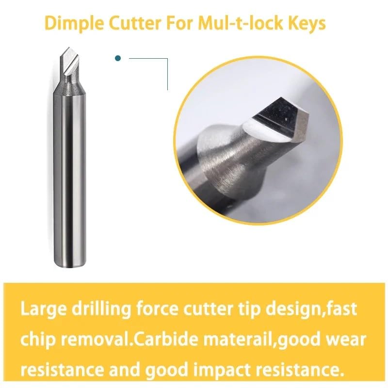 4Pcs Key Milling Cutter in Carbide Key Machine Dimple Keys Drill Bits for MUL-T-L Fit with Manual Key Cutting Machine