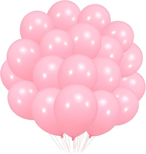 Paquete de 300 globos de color rosa claro de 12 pulgadas, globos de látex rosa para fiestas, decoraciones a granel para varios eventos de fiesta