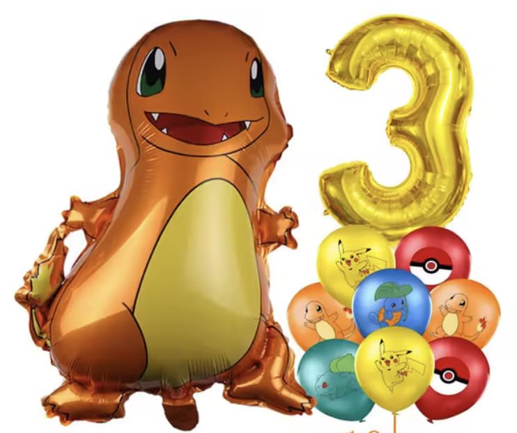 Pokémon Number/Numerical Balloons | 15+ Years | Charmander | Three — image 1