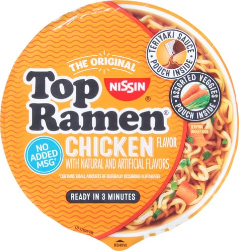 Image of Nissin Top Ramen Bowl Ramen Noodle Soup, Chicken, 3.42 Ounce