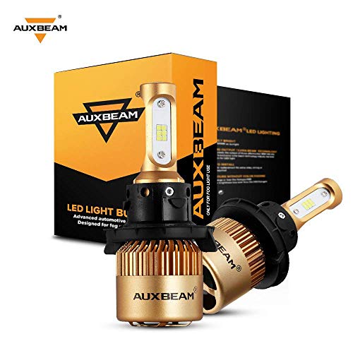 Auxbeam H13/9008 LED Bulbs F-S3 Series 9008 H13A P264T PJ264T Conversion Kits with 2 Pcs of Led Bulbs 72W 8000LM CSP Chips Halogen/Fog Light Bulb Replacement