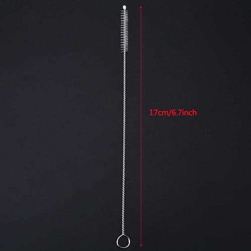 Miniatura 2 de Fdit 20 cepillos de acero inoxidable para biberones de leche para bebés, mango largo, firme, vaso de agua, popotes, limpiador de botellas, rotación