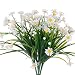 DearHouse 7 Stems Artificial Full Blooming Daisy Flowers 4pcs Fake Diasy Flowers,Flower Buds and Artificial Greenery Flower Arrangement for Home Garde (White)