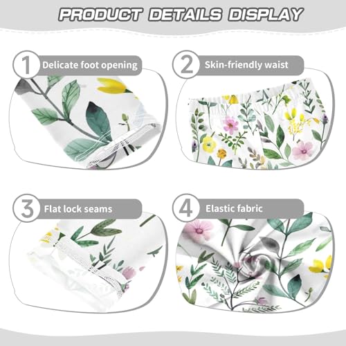 Girls' Leggings Yellow Pink Flowers Kids Yoga Tights Pants 1 Pack 208582113