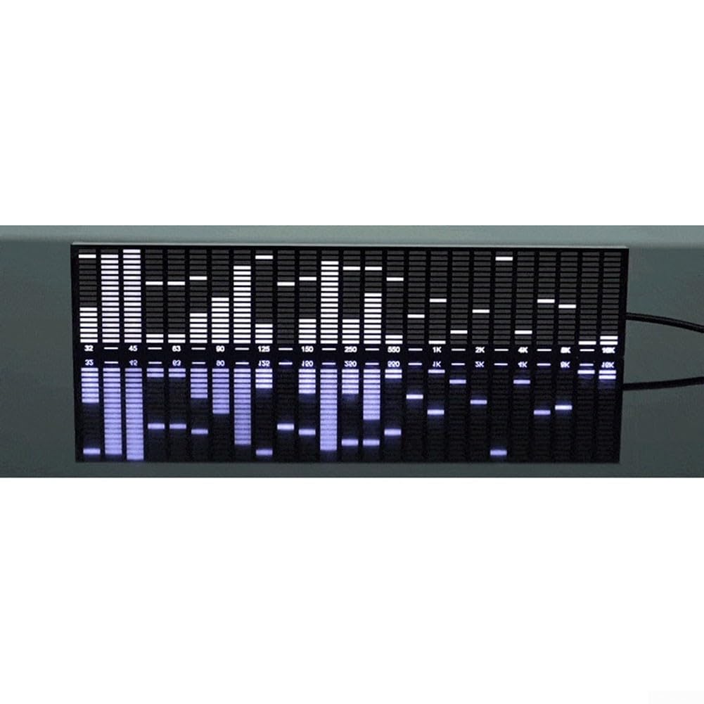 ReachMall Barra luminosa reattiva al suono con microfono Lampada ritmica musicale 25 cm audio per analizzatore di spettro per luci da palcoscenico per feste a casa nero
