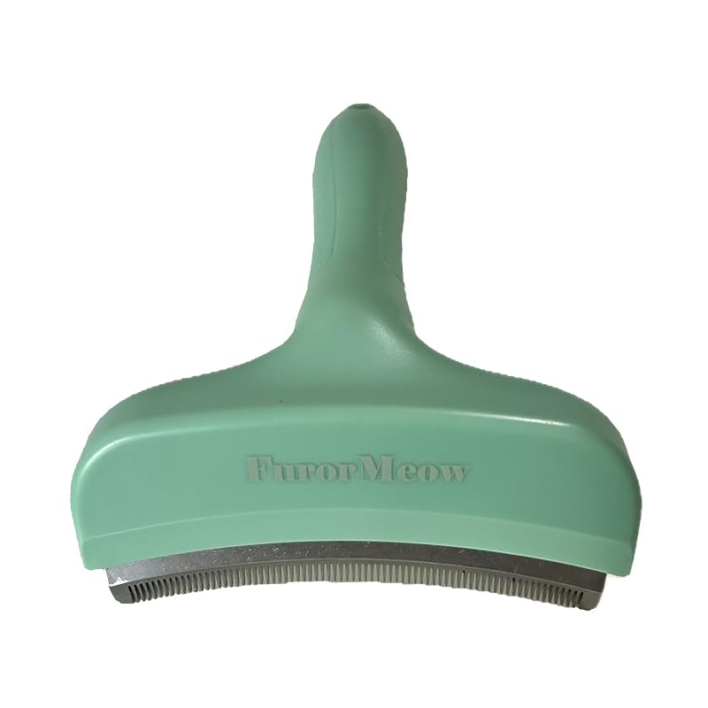 Ferramenta para Remoção de Pelos de Gatos e Cães com Lâmina Curva FurorMeow Grande Verde