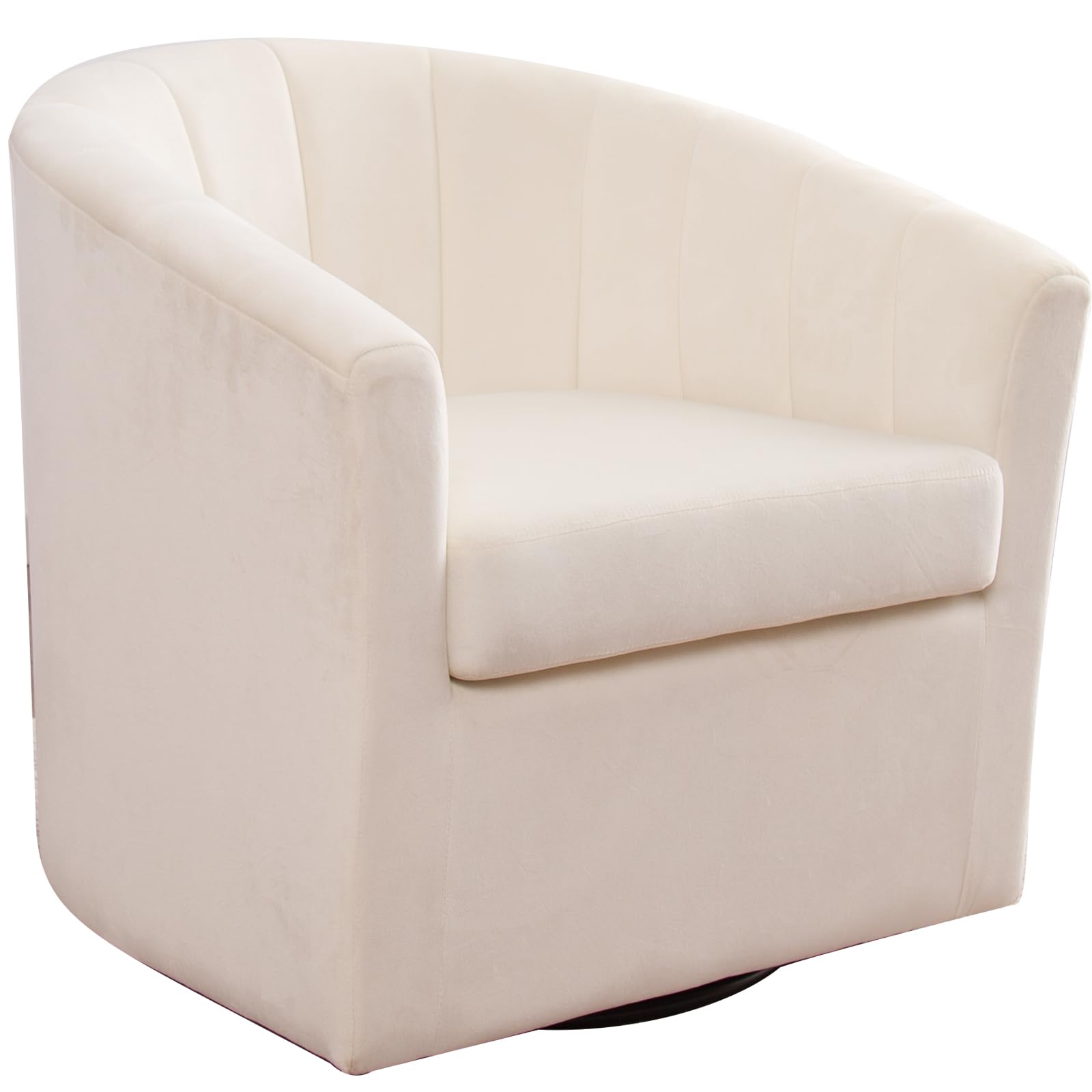 Swivel Accent Chair 360° Curved Barrel Chairs Upholstered Comfy Single Sofa Chairs Modern Home Corner Barrel Chair for Living Room, Bedroom, Home Office (Beige) SIMILAR TO PHOTO INCOMPLETE