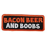 Hot Leathers Unisex-Adult Bacon Beer and Boobs Patch (Multicolor, 4' x 1')