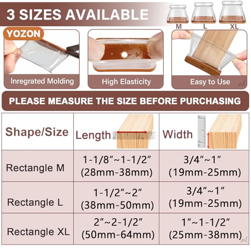 Image of YOZON Chair Leg Floor ProtectorsSilicone Caps Felt Furniture Pads Covers