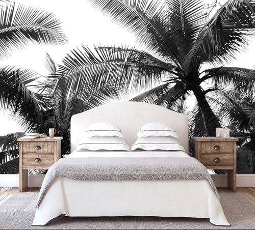 WFBHUA-Black Palm Tree Wallpaper Peel and Stick Tropical Self Adh...