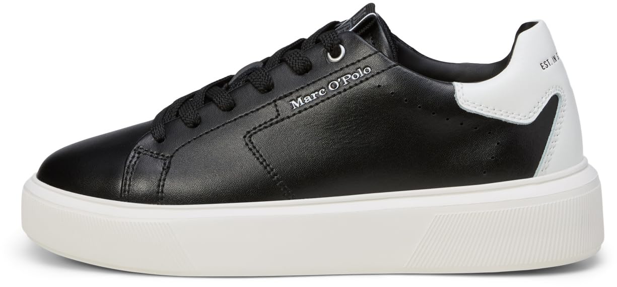 Marc OߴPolo Damen Sneaker flach aus Leder mit Logo