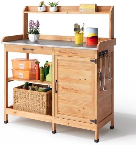 Blishom Table de Rempotage avec Tiroir, 3 Crochets Latéraux et Pl...