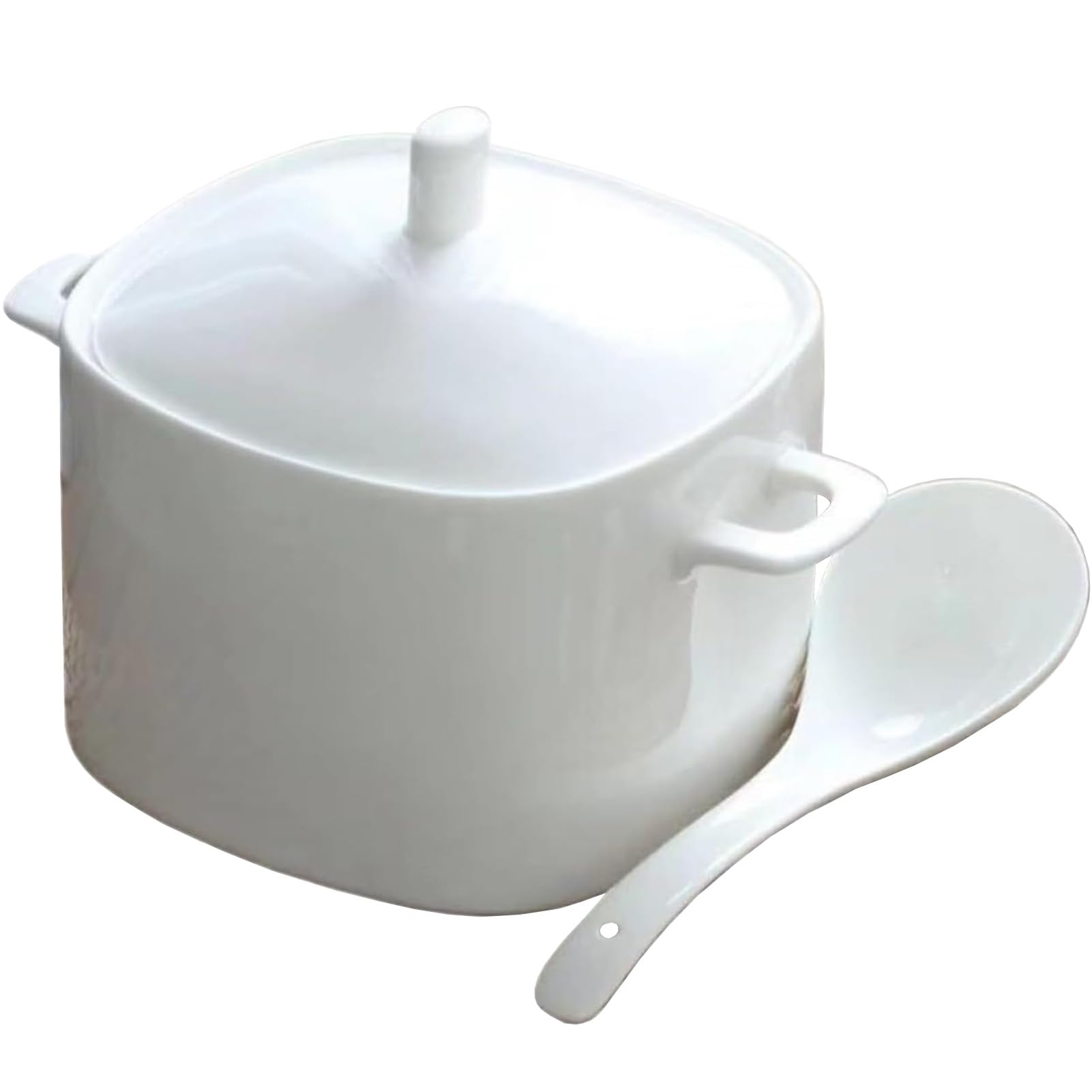 Große Keramik-Suppenterrine, Weiße Porzellan-Suppen-Servierschüssel Mit Deckel Und Schöpfkelle-Set, Bone China-Schüssel For Die Dekoration Im Restaurant, Zu Hause, In Der Küche, Mikrowellen