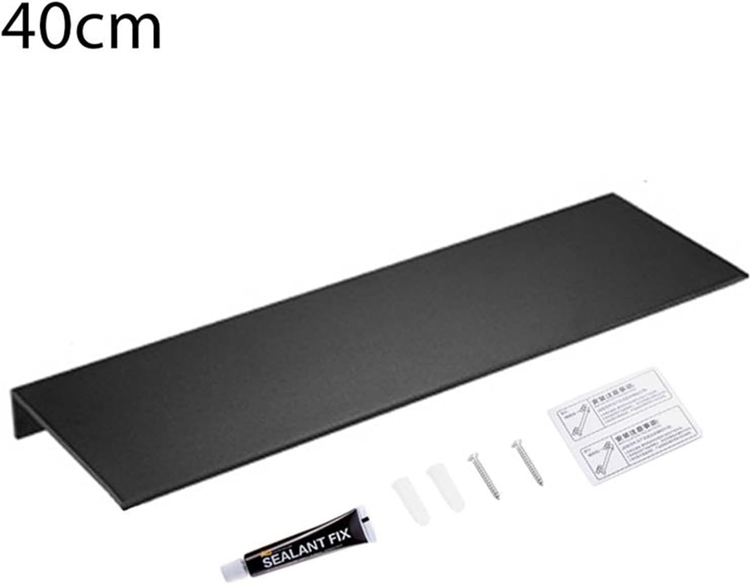 Bathroom Storage Rack, 30-50cm Modern Matt Bathroom Shelves Kitchen Wall Shelf Home Accessories TMP1105 (Color : 50cm Black) (40cm Black)