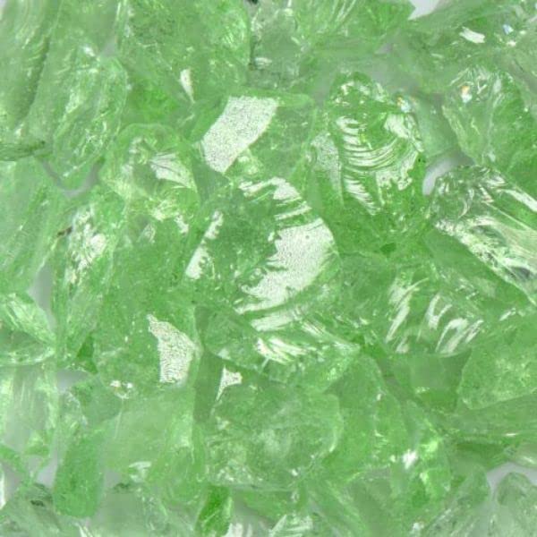 American Specialty Glass LCRGREES-10 Recycled Chunky Glass Crystal Green - Small - 0.25-0.5 in. - 10 lbs