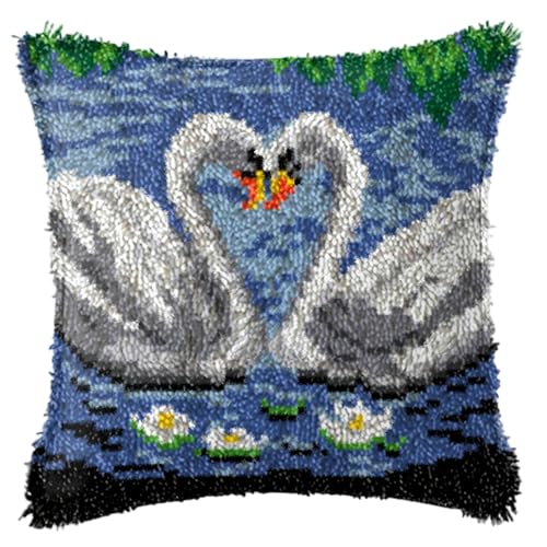 Kits de crochets de verrouillage pour adultes débutants toile broderie cygne