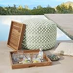 Loberon Hocker Mintares Grün & Creme