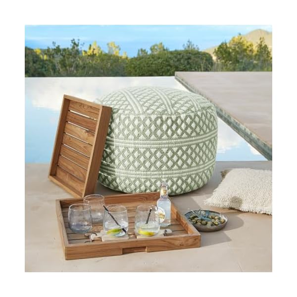 Loberon Hocker Mintares Grün & Creme