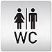 Kinekt3d Leitsysteme XXL Schild - Türschild • 125 x 125 mm • WC + Toilettten Piktogramm • 1,5 mm Aluminium Vollmaterial • 100% Made in Germany