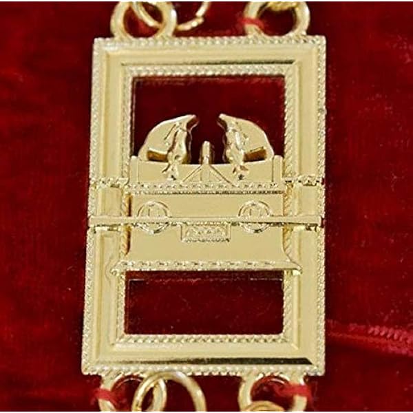 Royal Arch - Massonic Regalia - Collare a catena - oro/argento su rosso custodia gratuita