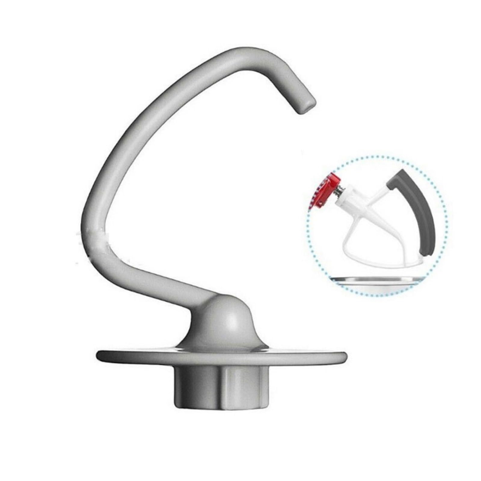 mijob Parti della Frusta/impastatrice con Bordo Flessibile for Gancio for impastare, Compatibile con Accessorio for processore KitchenAid 4,5-5 QT Raschietto for Ciotola con Bordo Flessibile