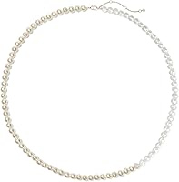 Kate Spade New York Pearlie Necklace - Elegant Glass Pearl & Cubic Zirconia Beaded Chain with Lobster Claw Clasp