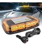 OPPBUY Amber LED Rooftop Strobe Light for Truck,16 Flashing Modes Emergency Warni...