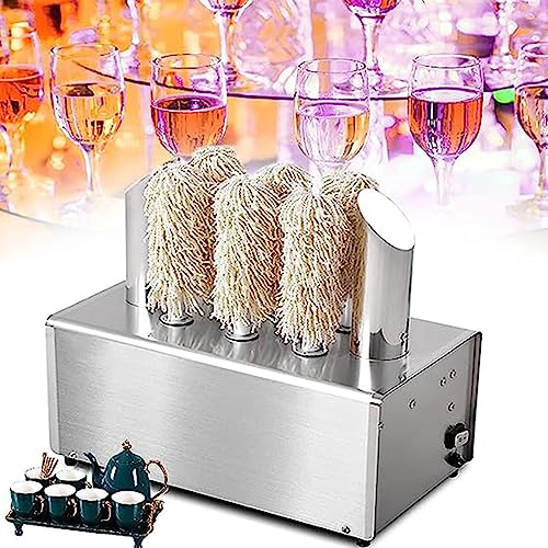 Image of High-Powered Commercial Electric Glass Polisher Machine with Microfiber Brushes & Heater - Ideal for Restaurants, Bars, Hotels - Easy Operation & Professional Finish