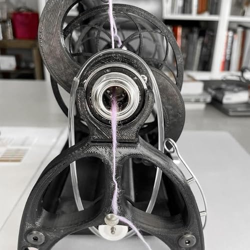 Adjustable Speed Electric Spinning Wheel for Wool & Fiber, 12V Yarn Spinner, 800RPM Max, 4oz Capacity, Forward/Reverse, Lightweight & Portable, Black
