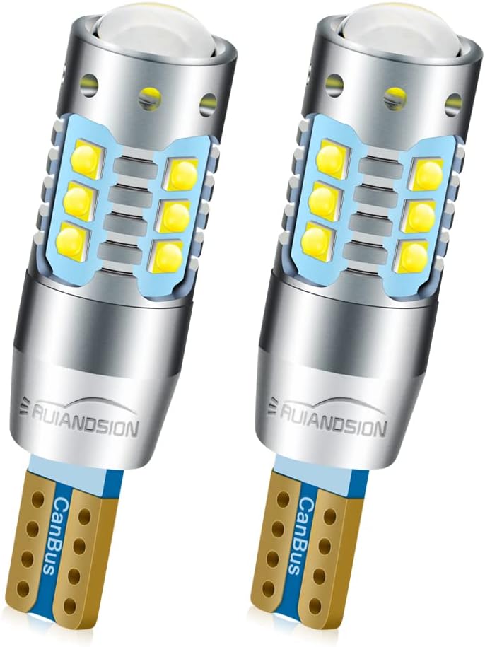 Ruiandsion 2pcs T10 LED Bulbs w5w 194 168 LED Bulbs White Canbus 80W High Power Extremely Bright16SMD 12-24V LED Bulbs for Backup Reverse Lights