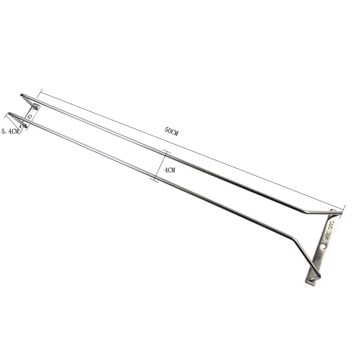 Abcsea 45 cm Support de Verre à vin, Porte-Verre à vin, Porte-Verres Suspendu sous Le Placard, 1PCS (2 rangées