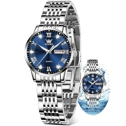 Image of OLEVS Luxury Ladies Watches,Women's Watch with Day and Date,Female Watch for Small Wrist,Gold Stainless Steel Watches for Women,Easy Read Ladies Wrist Watches Waterproof(Adjustable Strap