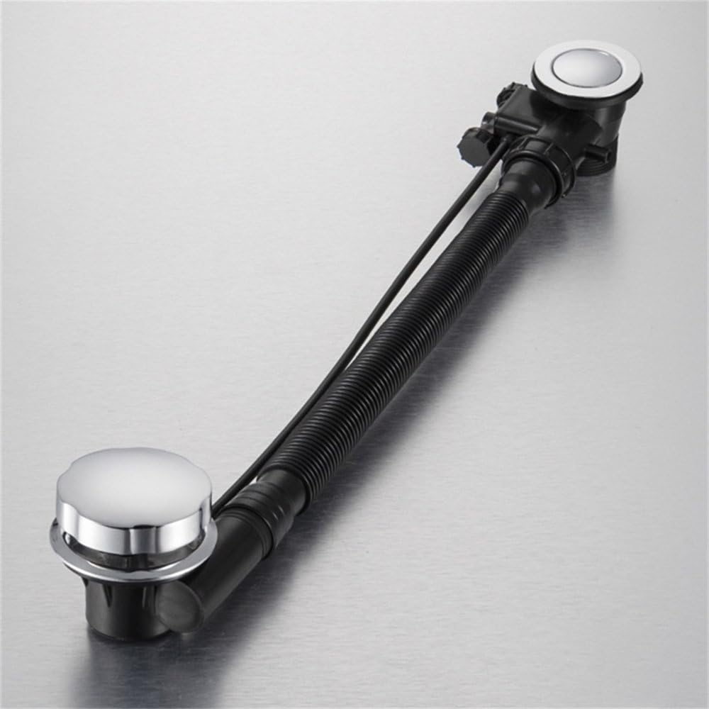 Tapón giratorio de desagüe de bañera dorado cepillado/plateado, tamaño M, elegante relleno de residuos de baño para un drenaje eficiente, diseño duradero y elegante