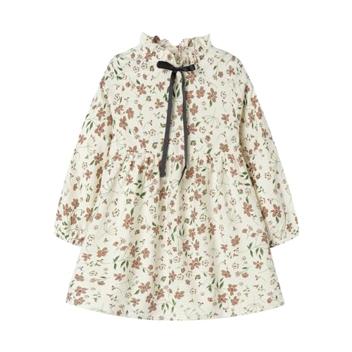 Mud Kingdom Fashion Little Girls Floral Dress Long Sleeve Ruffled Cute Spring Autumn
