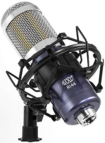 MXL R144 Ribbon Microphone for Vocals, Brass, Horns, Acoustic and Electric Guitars Bundle with Blucoil Pop Filter Windscreen, 10-FT Balanced XLR Cable, and 5-Pack of Reusable Cable Ties