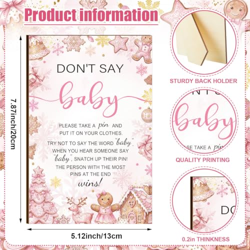 Image of Patelai Baby Shower Game Set 321 Pcs Pink Gingerbread Party Supplies