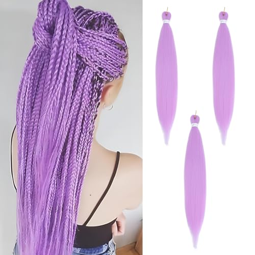 Purple Hair Extensions Pre Stretched Braiding Hair