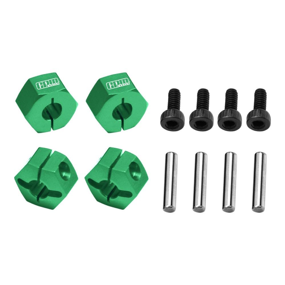 Aluminum 7075 Alloy Front and Rear Clamp Type Wheel Hub 12mm for Traxxas 1:16 Mini Maxx 4WD 107154-1 / Mini XRT VXL-3S 108076-1 Monster Truck Upgrades - Green