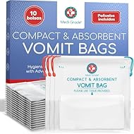 Sin Olor – Utilizan una tecnología de gel especial para garantizar que el olor del vómito no escape de las bolsas para vomitar. Con características de diseño únicas registradas y protegidas por la ley de la UE (6177582), estas bolsas para enfermos ti...