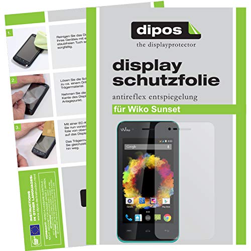  dipos I 2X Pellicola Protettiva antiriflesso Compatibile con Wiko Sunset Pellicola di Protezione