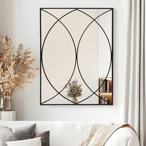 Antok Decorative Mirrors For Wall Decor, 30 Inch X 40 Inch Decorative Wall Mirror Black Window Mirrors Wall Mounted Decorative Mirror For Living Room Dining Room Hallway Entryway Bedroom thumb #2
