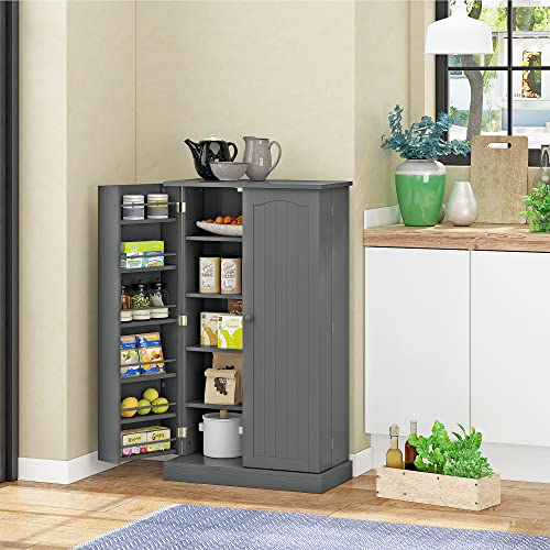 Function Home 41" Kitchen Storage Cabinet, Pantry Cabinet With Doors And Adjustable Shelves For Kitchen, Living Room And Dinning Room In Grey #TOP3