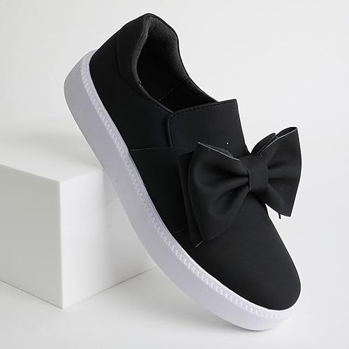 Miniatura 5 de J. Adams - Tenis de plataforma sin cordones con diseño de moño, cómodos y de punta cerrada - Wally