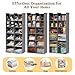 Ofiray-home 6 Tier Hanging Closet Organizer, 16 Compartments Sweater Organizer for Closet with 3 Sturdy Hooks, Closet Organizers and Storage, Wardrobe, Rv, Garment Rack, Grey